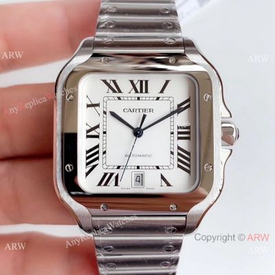 Grade A Replica Cartier Santos Stainless Steel Watch 9015 Automatic Movement